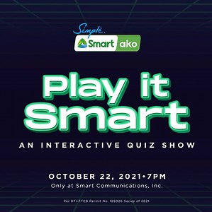 Do you love a good challenge? 🙋🏽 Join us at Play It Smart: An Interactive Quiz Show. Happening this Friday, October 22, 2021, 7PM. ▶️ Live on Smart Communications, Inc. | Smart Communications, Inc.