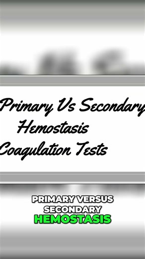 Hemostasis Explained: Primary vs. Secondary in 3 Minutes! #shorts