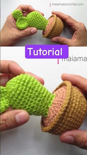 cactus 🌵 a crochet tutorial #tutorialamigurumicomplete #amigurumi #maiamaiacrochet #crochet
