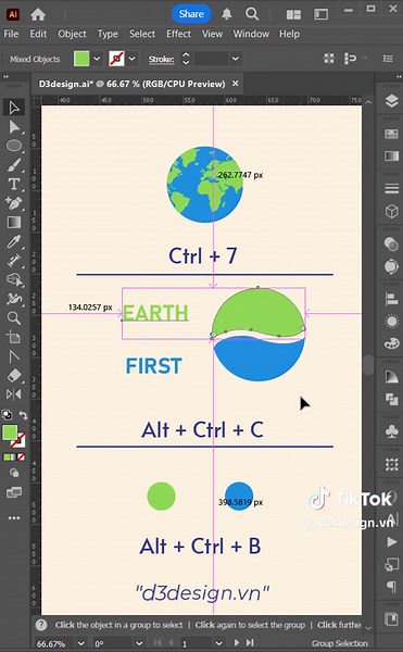 Keyboard Shortcuts in illustrator #d3design #illustration #adobeillustrator #LearnOnTikTok #design #adobe