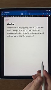Practice using dimensional analysis to solve nursing dosage calculation questions. Yes, this one is easy, but it is still valuable practice because you can use dimensional analysis for ANY dosage problem. Tell us your answer in the comments. #nursing #nursingschool #nursingstudent #nursingschoolproblems #nursingstudentlife | Future RN Nursing