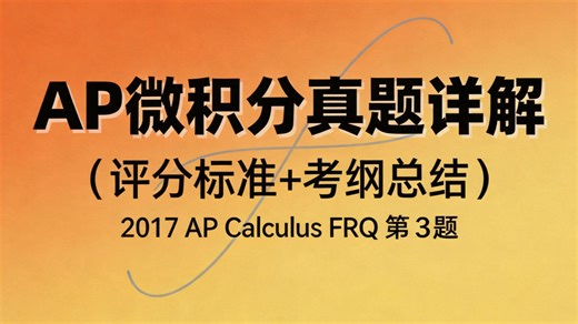 AP微积分真题详解 2017 AP Calculus FRQ #3 | Derivative Graph, Extrema, Monotonicity