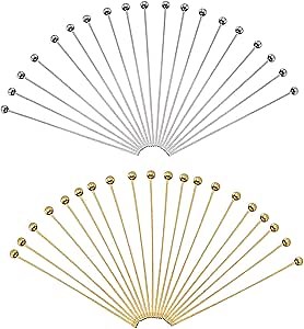 TOAOB 200pcs Ball Head Pins for Jewelry Making Brass Ball Pins 2 Inch