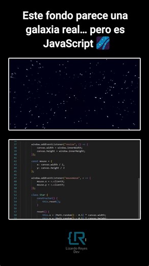 Este fondo parece una galaxia real… pero es JavaScript 🌌