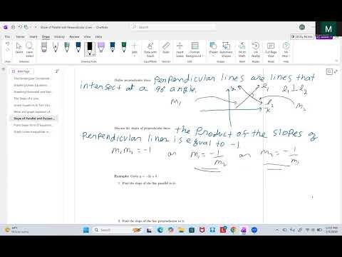 Slope of Parallel and Perpendicular Lines