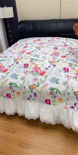 🌸 Elegant Floral Ruffle Bedspread – A Touch of Luxury for Your Bedroom ✨#Bedspread #BedroomDecor
