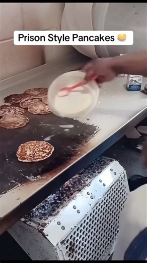 Prison Style Pancakes 🥞 #breakfast