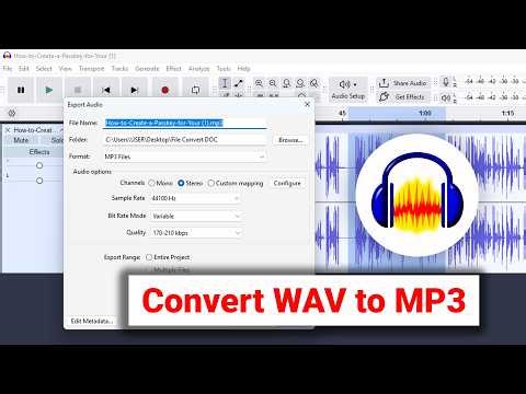 Convert WAV to MP3 in Audacity Fast | Best Export Settings
