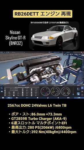 "オレのRについて来れるか！？" Automationで日産 R32 GT-R RB26DETT エンジンを再現してみた!! #エンジン ...