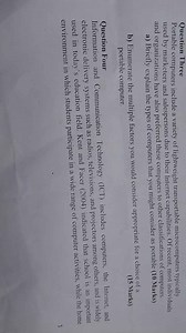 Question ThreePortable computers include a variety of lightwei... | Filo