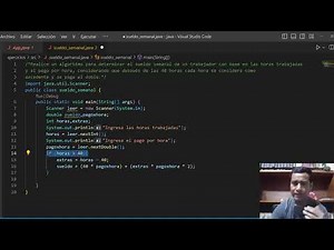 Algoritmo para calcular el salario semanal de un trabajador java