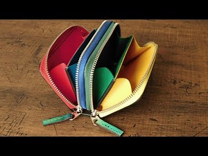 [Making video] Double zipper wallet (Free PDF pattern)/leathercraft/4-split video