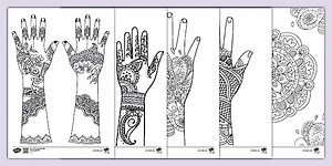 Mehndi Pattern Colouring Pages