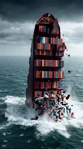 Container Ship Breaks Apart in Massive Storm #disaster #maritime