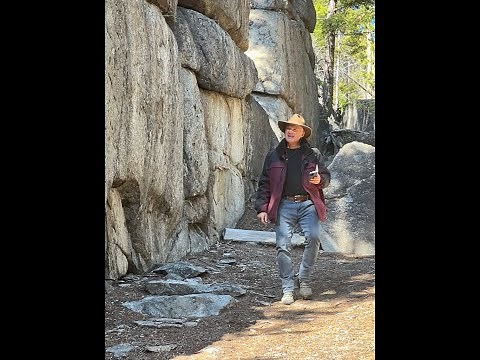 Dr Sam and Julie Ryder at the Sage Wall in the Montana Megaliths, USA