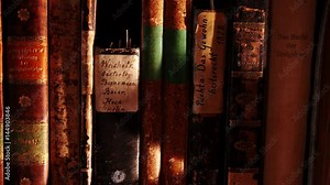 4K library with old books in latin and german