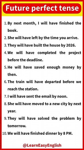 Future Perfect Tense 🤔 | Sentence examples 📝 #english #vocabulary #tense #englishgrammar