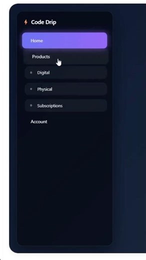 Clean & Minimal Sidebar UI Design for YouTube #coding #html #css #shorts #trending #viral