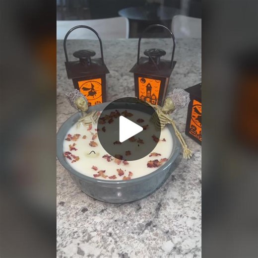 Making the @Dollar Tree Skeleton Bath Candle 🧖‍♀️ #halloweendecor #diy #spookyszn #fyp #dollartreediy
