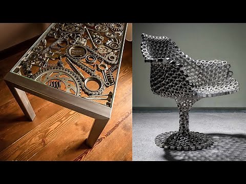 Ideas || Arte en metal MESAS, SILLAS arte con chatarra, escultura material reciclado