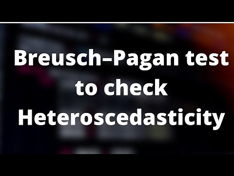 Breusch–Pagan test to Check Heteroscedasticity in R || Linear Regression || Econometrics