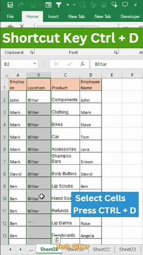 Speed Up Your Work with Ctrl + D in Excel