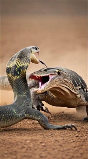 “Cobra vs Monitor Lizard… No Escape Underground!” 🐍😳#cobra #lizard #wildlife #animalfight