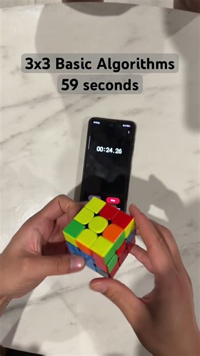 3x3 solve basic algorithm || 59 seconds record