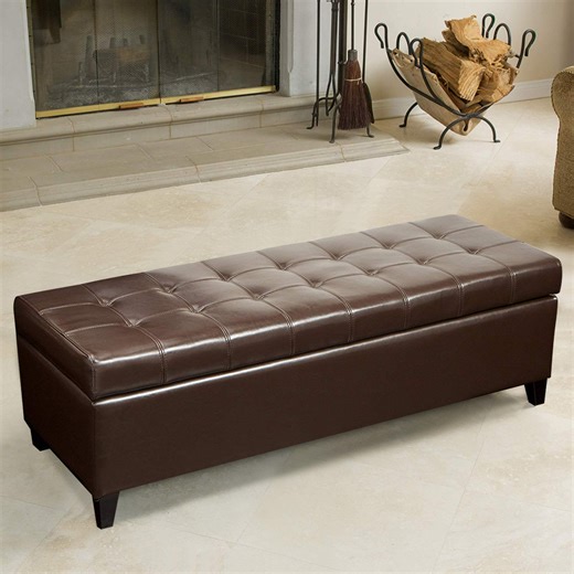 Winston Porter Loggins Faux Leather Storage Bench & Reviews | Wayfair