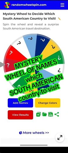 Mystery South America Travel Wheel 🌎🎡