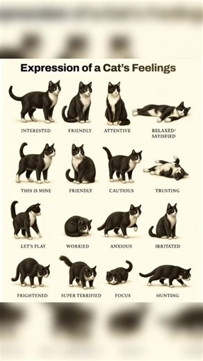 Learn how to understand your cat's body language and emotions with this helpful guide! #catbodylanguage #catbehavior #cattips | Cat Lovers Club