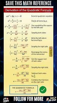 Derivation of the Quadratic Formula | Where do the quadratic formula come from?