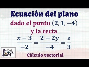 Equation of a plane given a point and the symmetric equation of a straight line | Professor Lina M3