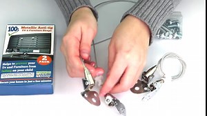 Metal TV Safety Straps (2-Pack) Heavy Duty Furniture & TV Anti Tip Straps | Sturdy Hardware Included