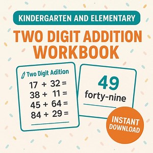 Two-digit Addition Workbook – Printable PDF | Math Practice Worksheets for Kids | Grade 1 & Grade 2 Addition Activities - Etsy Australia