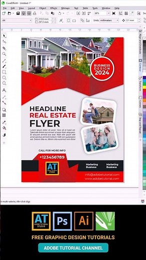 CorelDraw 2024 Real Estate Flyer Design#coreldesign #coreldraw