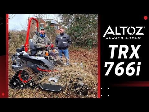 ALTOZ TRX 766i tracked zero turn all terrain deck mower cutting long tall rough grass review & test