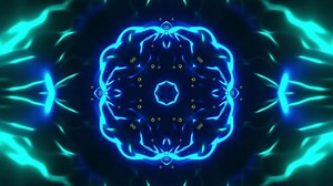 Blue and green abstract design. Kaleidoscope VJ loop