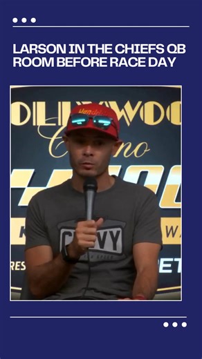 From the driver’s seat to the QB room 🏁🏈 Kyle Larson sat in on the Kansas City Chiefs’ quarterback meeting Friday — and came away impressed. Now, it’s race day for him while the Chiefs host the Ravens at the same time. #nascar #kylelarson | Larson the PRIME driver