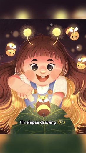 Timelapse drawing of my entry for Poopikat Bee DTIYS on instagram ✨🐝 #illustration #illustrator #digitalart #digitaldrawing
