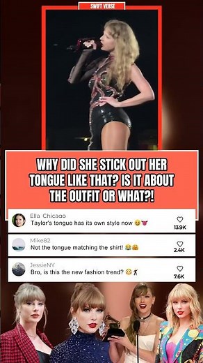 Why the tongue out moment? Iconic Taylor energy! 😝 #TaylorSwift #StagePresence