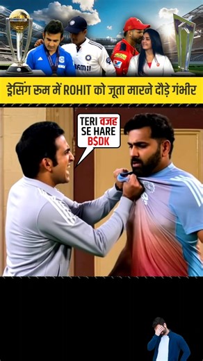 Teri Vajah Se Hare 😱 Gautam Gambhir grabbed Rohit Sharma's Collar for Lose in Dressing Room #shorts