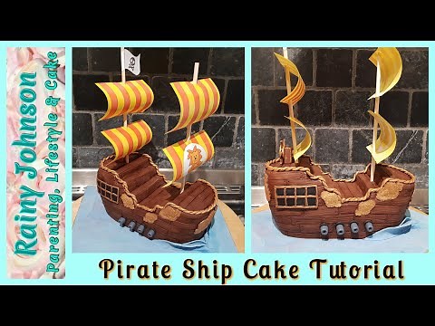 How To Make A Pirate Ship Cake / Sculpting A Boat Cake From Scratch