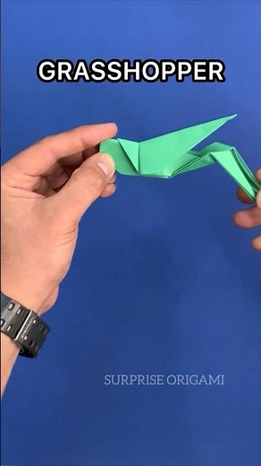 ORIGAMI GRASSHOPPER EASY CRAFT TUTORIAL | MAKE INSECTS PAPER ORIGAMI INSTRUCTIONS GRASSHOPPER CRAFTS