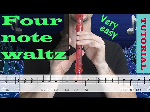 Four note waltz (Vals de cuatro notas) - Tutorial flauta con partitura | Karaoke instrumental