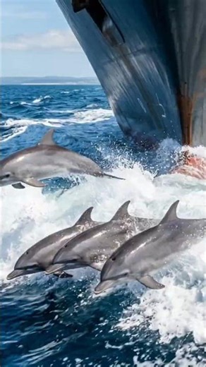 Why Do Dolphins Actually Swim in Front of Ships? #shorts #viral #dolphin #marinelife