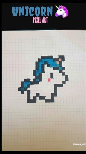 Unicorn pixel art 🦄. #pixelart #art #easydrawing #kidsdrawing #coloring