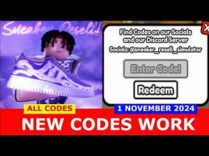 *NEW CODES* Sneaker Resell Simulator ROBLOX | ALL CODES | NOVEMBER 1, 2024