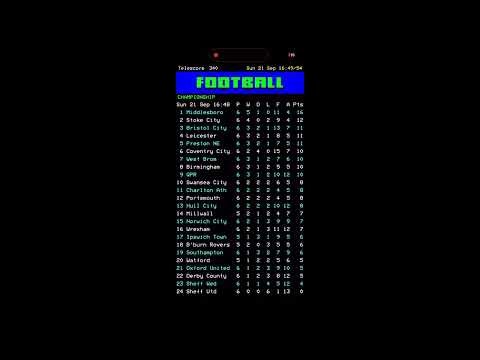 Telescore - the app that brings Teletext football scores back in 2025!