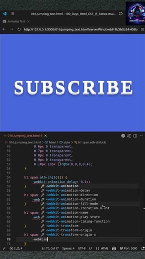 Jumping Text Animation #coding#html#css#js#uidesign